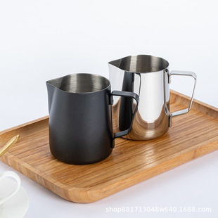 304 Stainless Steel Coffee Milk Tea Thickeneded Drink Cup Latte Art Milk Foam Cup with Scale Line Water Cup Beverage Cup Brushed