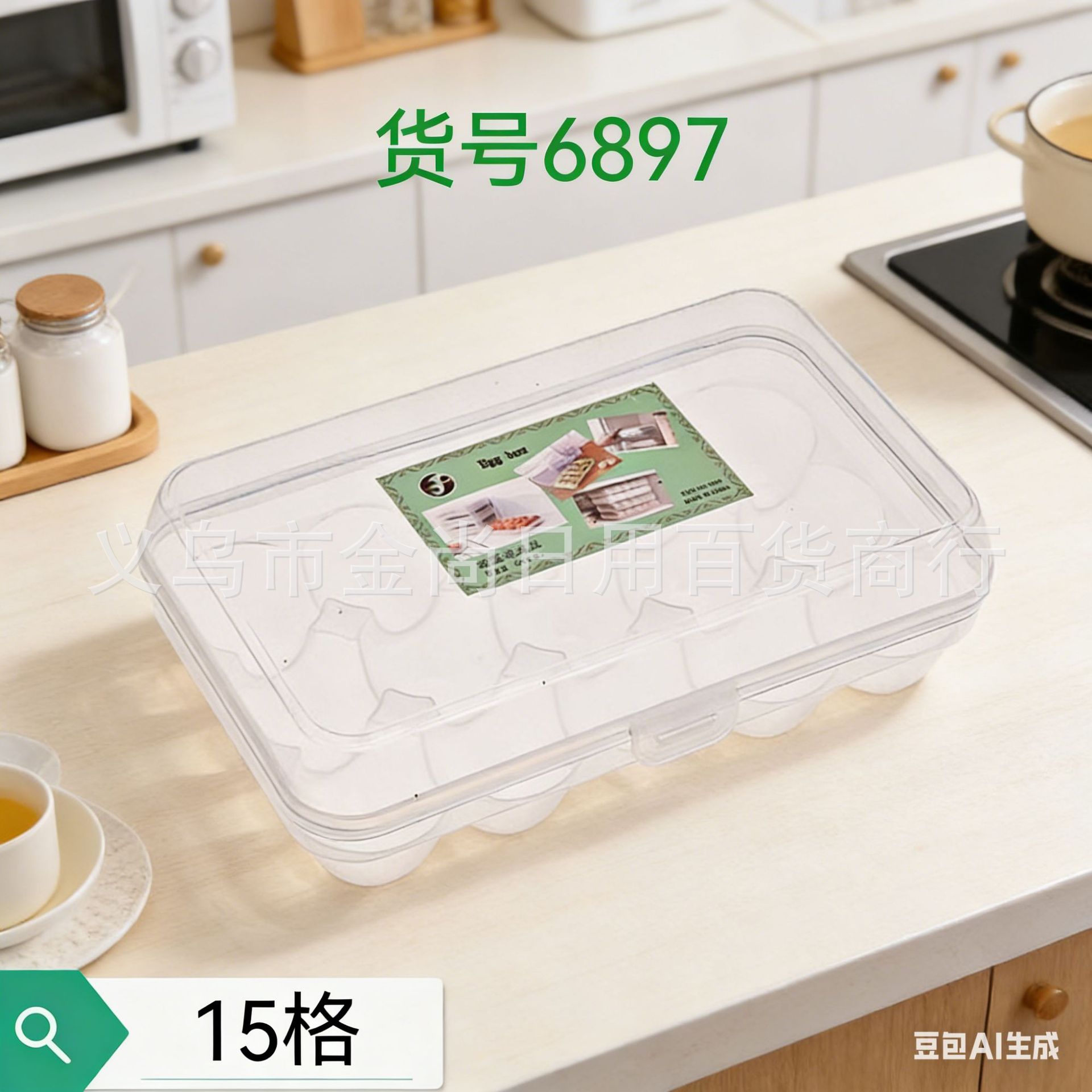 Simple y transparente 8 cuadrícula 12 cuadrícula 15 cuadrícula caja de almacenamiento de huevos de gran capacidad se puede apilar no es fácil de romper caja de huevos huevo