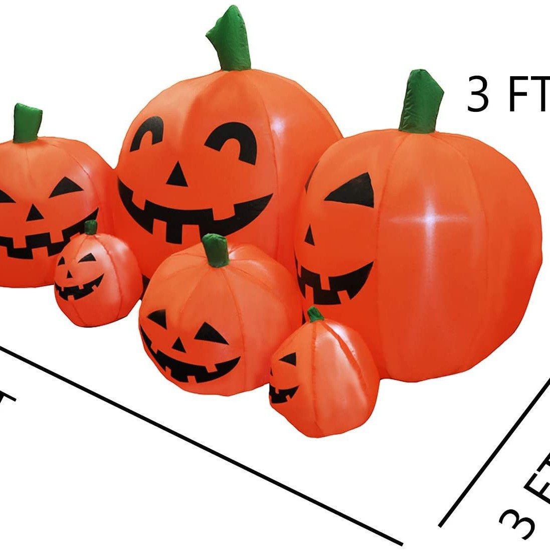 Cruz-frontera especial Halloween calabaza Luz Decoración Accesorios calabaza inflable luminoso calabaza luz fantasma Festival Decoración