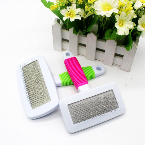 Pet comb, wavy plastic handle dense comb, bubble shell, pet pin comb with small comb 2 specifications, pet supplies 6