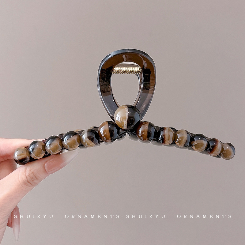 Clip de agarre de amor de color gelatina fresca, cabeza femenina, horquilla de pelo grande, temperamento de alta calidad, tocado de clip de tiburón