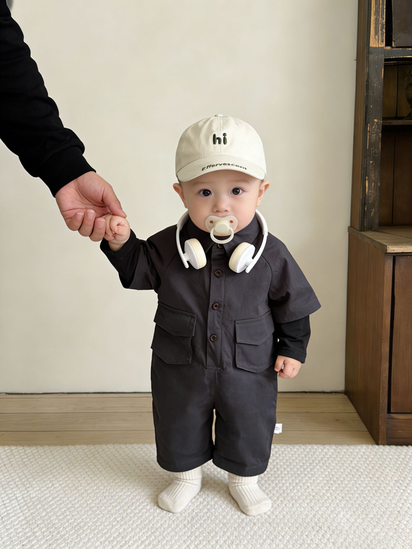 Ropa infantil coreana guapo hombre bebé primavera moda falsa dos piezas unidad de ropa de bebé nuevo viento ropa de escalada