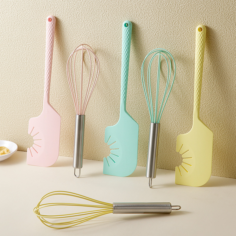 Silicone Scraper Egg Beater Cream Spatula Food Grade Baking Tools High Temperature Resistant Integrated Scraper Scraper Wholesale