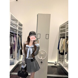 ������Chiarazz �F��У�� �{��ײɫ�كɼ�ᘿ���+Ƥ�ۻҰ���ȹ