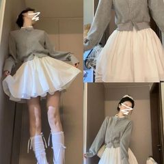 バレエ風の白いケーキのスカートの半身のスカートの女性の春の夏のレースの半分のスカートの小さい背の高い腰のa字の蓬蓬のスカート