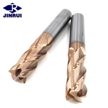 金瑞源头厂家可接非标定制订做超硬涂层平底四刃铝用铜用数控铣刀
