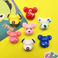 Мультфильм яркое лицо граффити медведи DIY аксессуары из смолы крем клей Чехол для мобильного телефона головной убор шпилька чашка для воды Пряжка для обуви наклейка