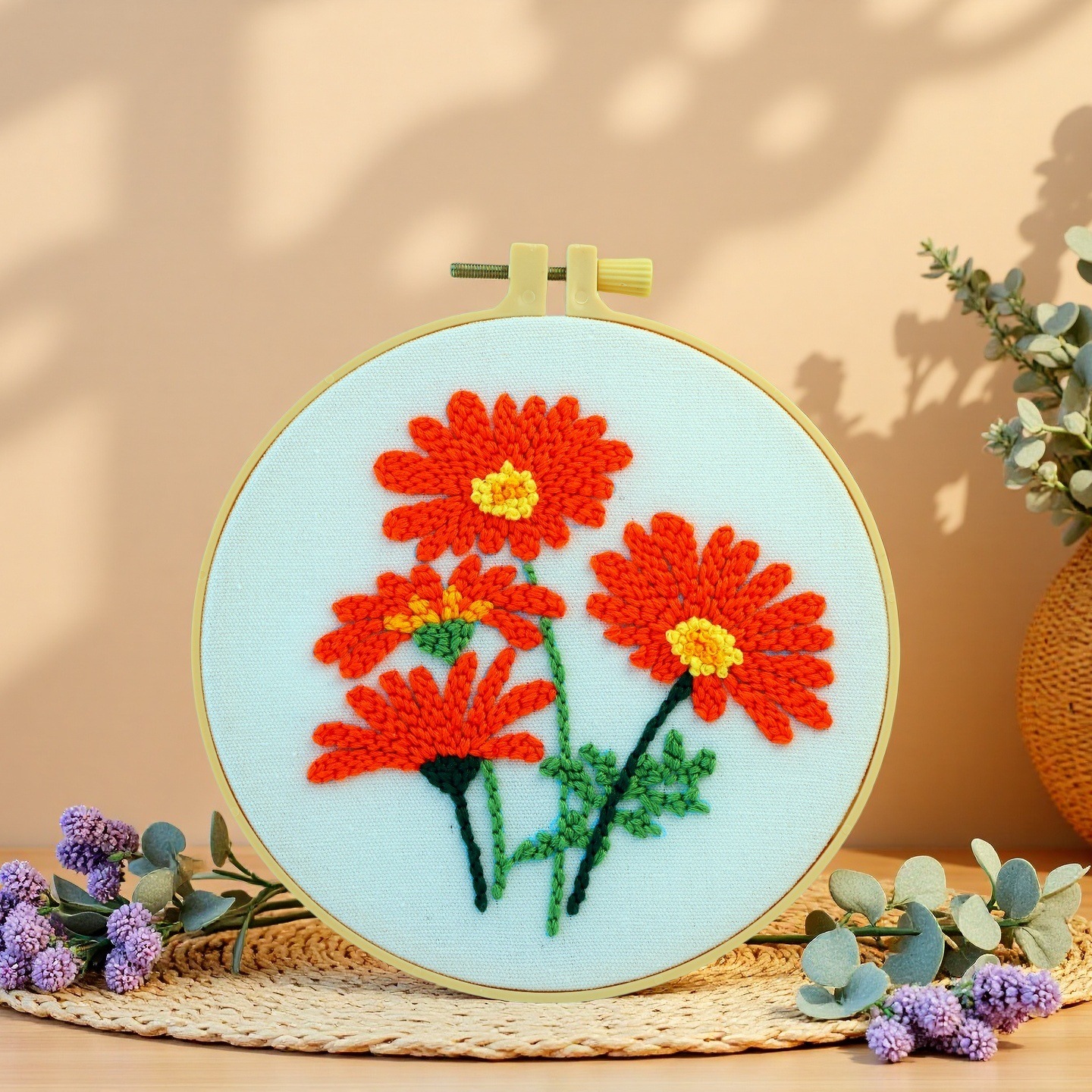 Nuevo paquete de material DIY completo de flores hechas a mano serie de bordado de animales