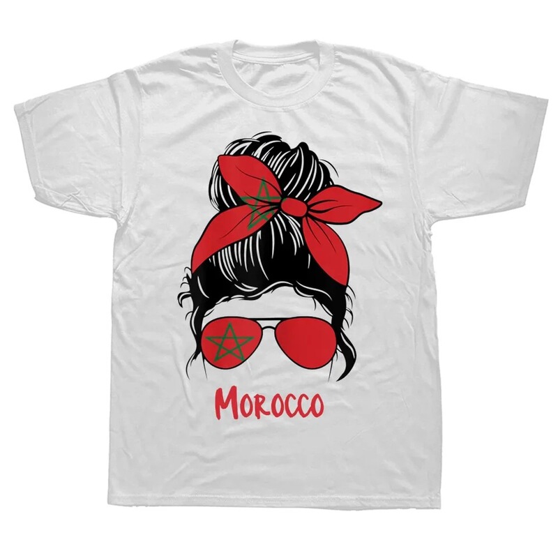Funny Moroccan Girl Morocco Flag T-Shirt Summer Graphic Cotton Streetwear Short Sleeve Birthday Gift t Funny Moroccan Girl Morocco Flag T-Shirt Summer Graphic Cotton Streetwear Short Sleeve Birthday Gift t