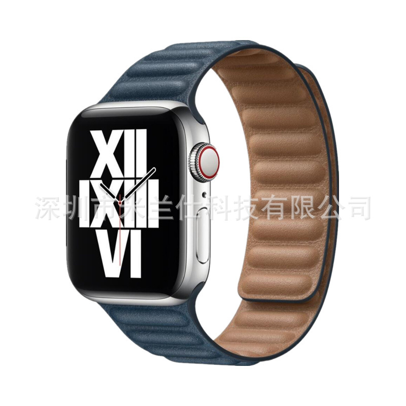 thumbnail for Suitable for Apple Apple Watch leather S9 magnetic iwatch56789SE denim ultra2 strap manufacturer