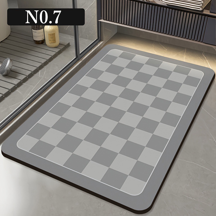 Modern Minimalist High-End Bathroom Anti-Stain Non-Slip Floor Mat, Water-Absorbent Easy-Care Foot Mat for Shower Room, Wear-Resistant Entrance Door Mat