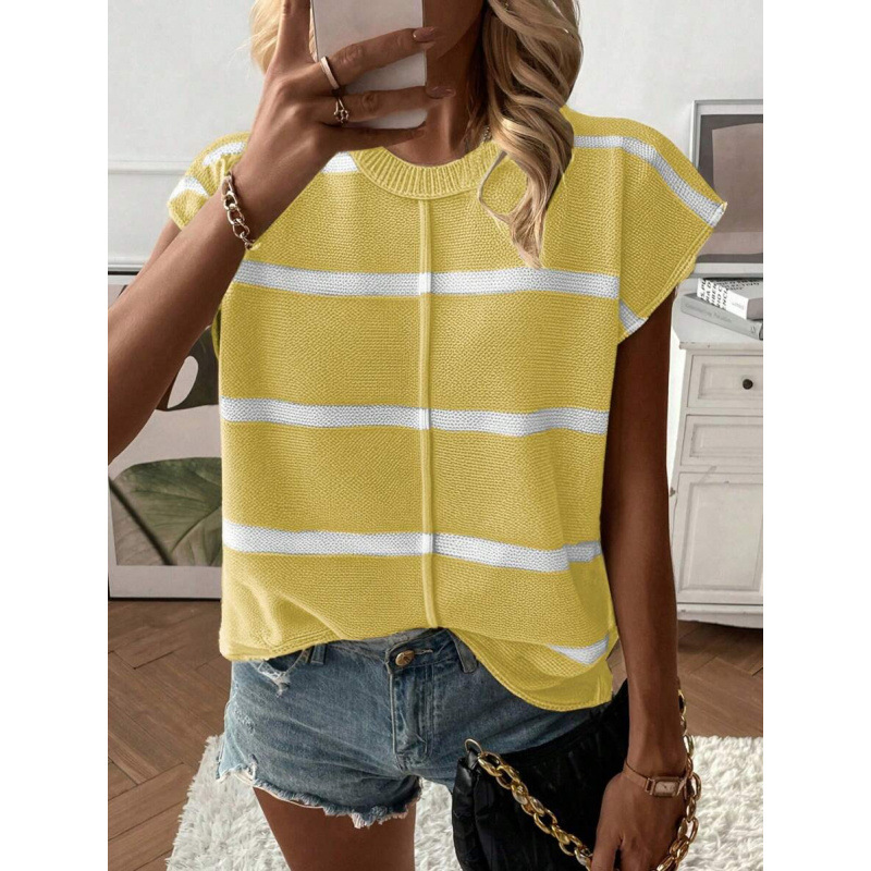 Comercio exterior nuevo cross-border Knitwear casual cuello redondo suelto hombro sin mangas