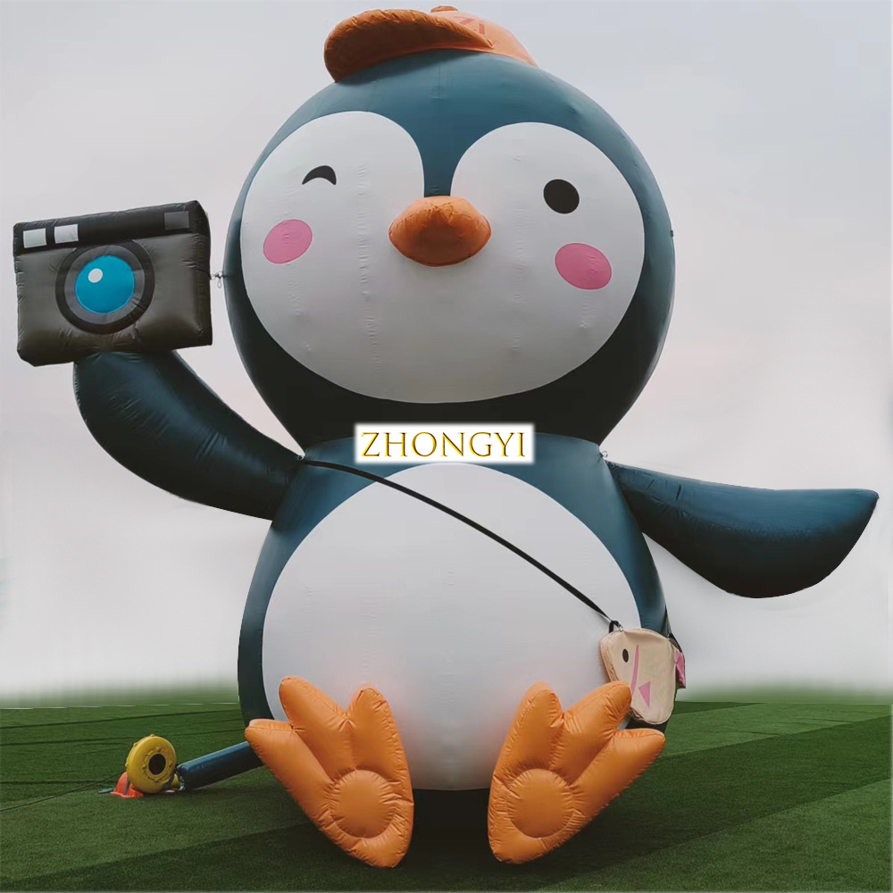 户外充气卡通气模节日商场展览道具企鹅公仔美陈网红模型厂家供应