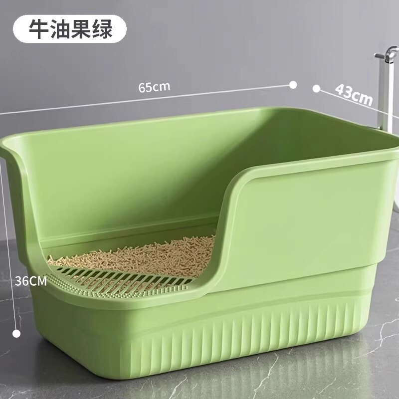 超大号加厚猫砂盆巨大防外溅全开放式半封闭缅因猫沙盆特大猫屎盆|undefined
