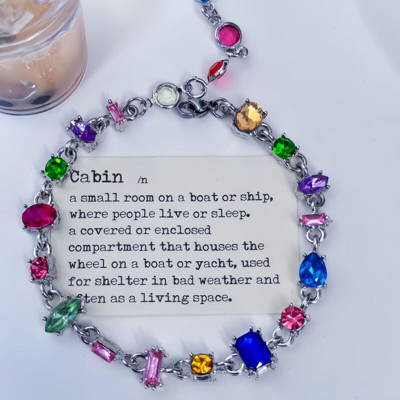 2025 New Sweet Style Dopamine Imitation Crystal Bracelet for Women with Zircon Inlay, Light Luxury Fashion Versatile Friendship Bracelet
