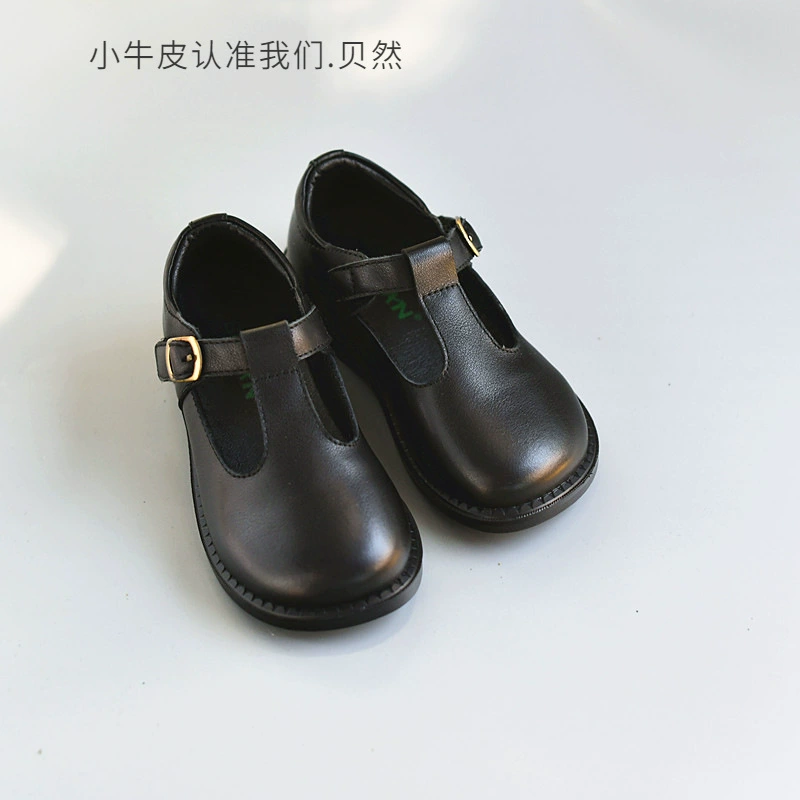 Elite children's universal shoes for leather shoes English style for princess, genuine leather, soft sole