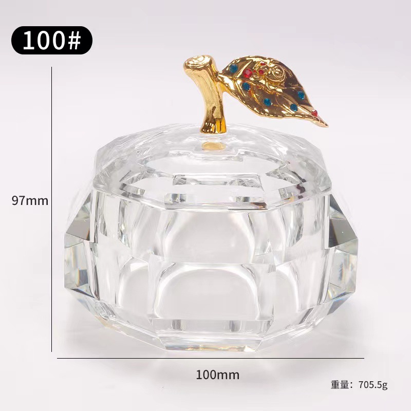 Nueva Cruz-frontera directa de uñas recta vidrio octogonal con tapa Copa de cristal desembalaje herramienta de lavado de uñas Copa