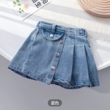 童装女宝宝牛仔短裙夏季新款时尚百褶裙女童洋气网红款中小童裙子