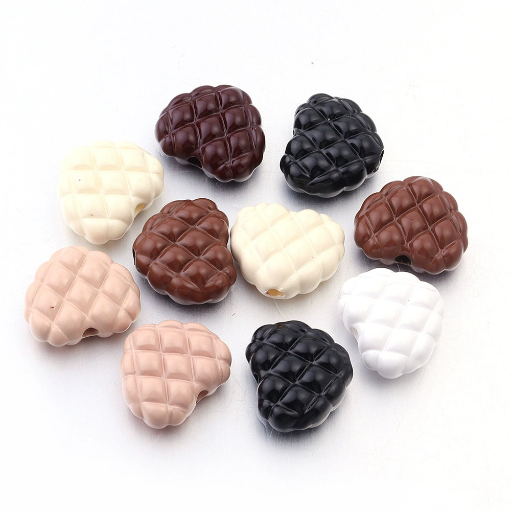 Acrylic Beads (Maillard) — Painted Mixed Shapes, DIY Loose String Beads, Assorted Colors