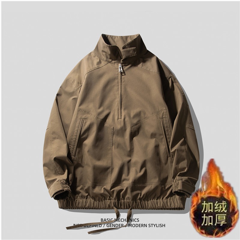Demi-season retro Japanese trend jacket with zipper
