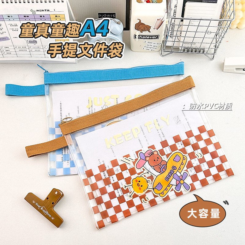 Bolsa de documentos transparente A4 bolsas de papel de prueba de clasificación de estudiantes bolsas de papelería de prueba impermeables portátiles de gran capacidad