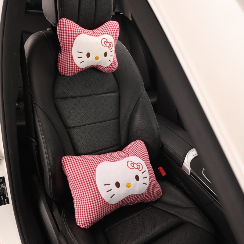 Creative In-Car Neck Pillow, Car Headrest Pillow for Women, Cute Kt Neck Support Pillow for Car Seat