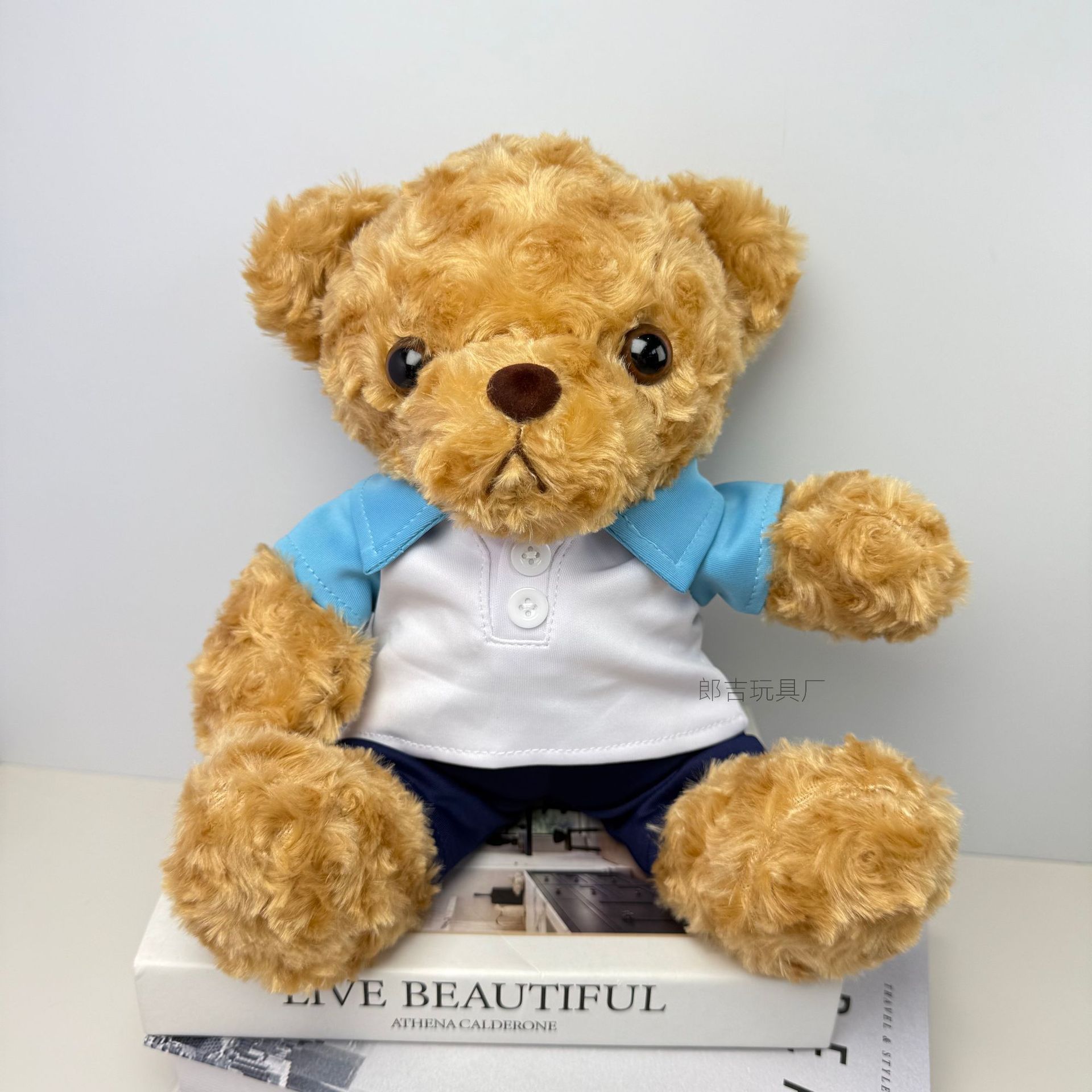 Uniformes escolares de vestir osos de peluche juguetes de peluche logotipo de impresión muñeca escuela temporada de graduación oso regalo