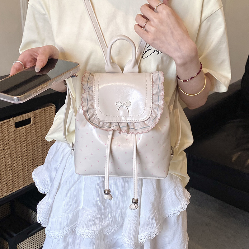 Mochila de encaje extranjero para hombres y mujeres, lindas mochilas de arco ondulado coreana, nuevas mochilas para niños