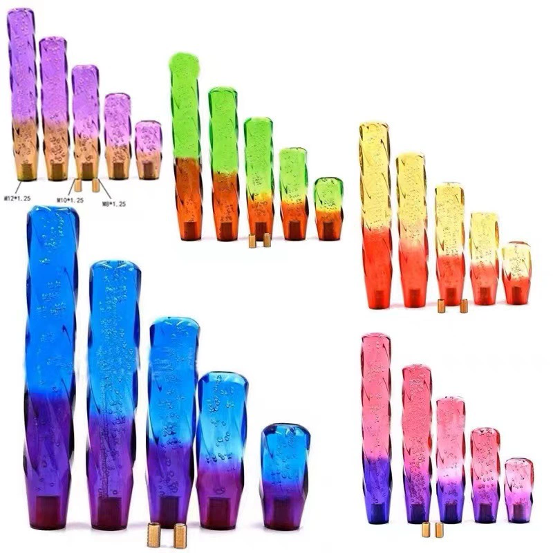 Кристальная ручка переключения передач с узором "кристальный перекрут", универсальная модификация для автомобилей, двухцветная, светящаяся в темноте.