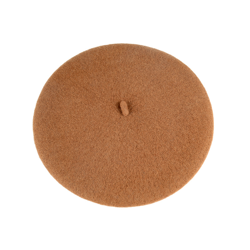 Unisex Wool beret Autumn-winter vintage woolen painter's hat Winter hat Lady's bud hat_voghion.com