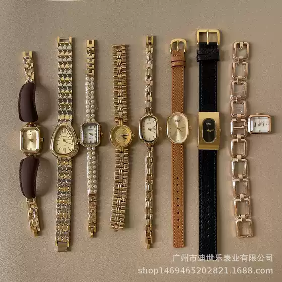 New In Stock Gold Watches for Women Commuter Versatile Light Luxury Exquisite Premium Vintage Women's Watch Cross-Border Live Streaming Hot Sale