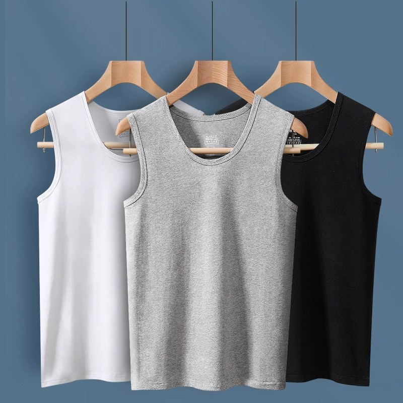 Summer Men's Vest Pure Cotton Lycra Sleeveless Men's Bottoming White Sports Vest Summer Thin Wide Shoulder Kangji Bird Summer Men's Vest Pure Cotton Lycra Sleeveless Men's Bottoming White Sports Vest Summer Thin Wide Shoulder Kangji Bird