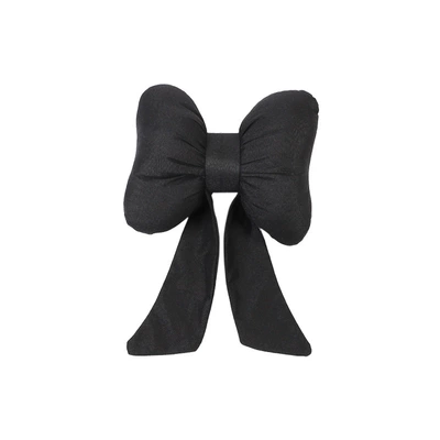 Headrest Pillow Creative Cotton and Linen - fine-linen-bow-ribbon-headrest-black