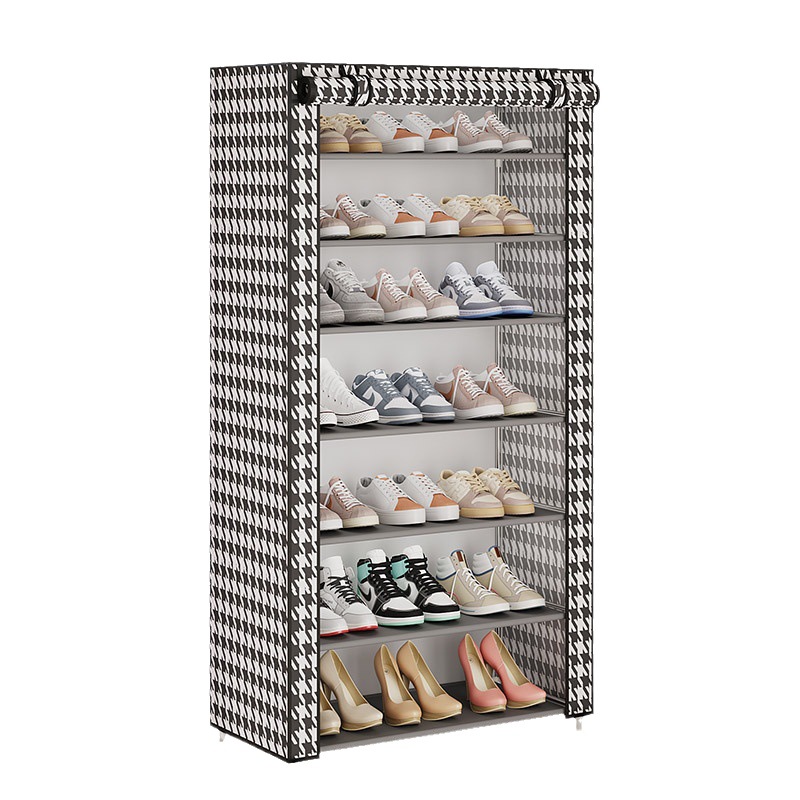 Estante de zapatos simple multicapa de ahorro de espacio económico a prueba de polvo doméstico almacenamiento de zapatos gabinete interior simple en la puerta del dormitorio