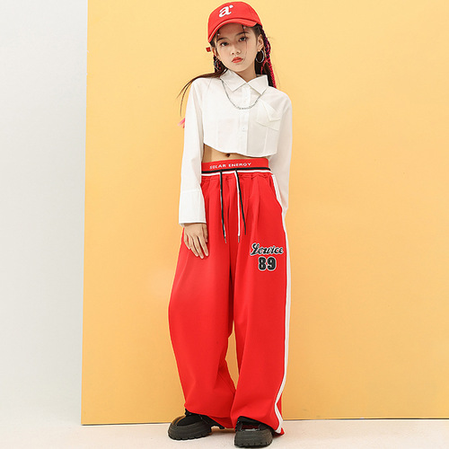 Hip-hop children's fashion girls' short-term trend brand children's clothing set New Year children's jazz dance performance clothing