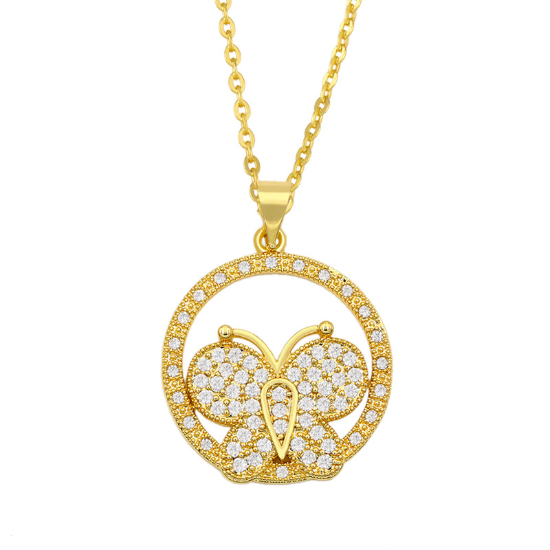 Fashion Diamond Butterfly Necklace display picture 4