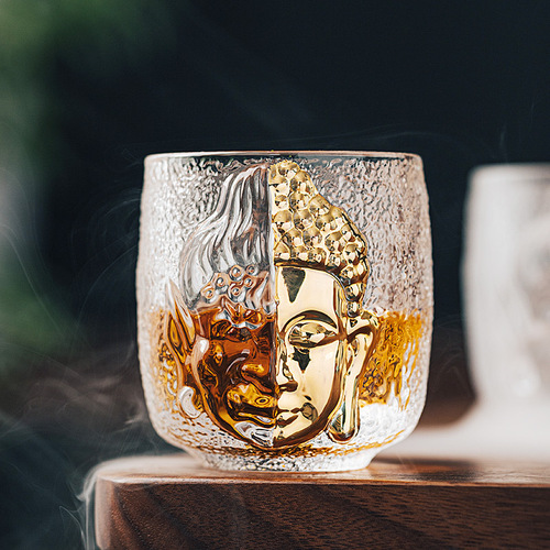 Buddha-Demon in a Moment Cup Crystal Glass Tea Cup Frozen Beaker Owner Cup Single Cup Gongfu Tea Cup Wholesale
