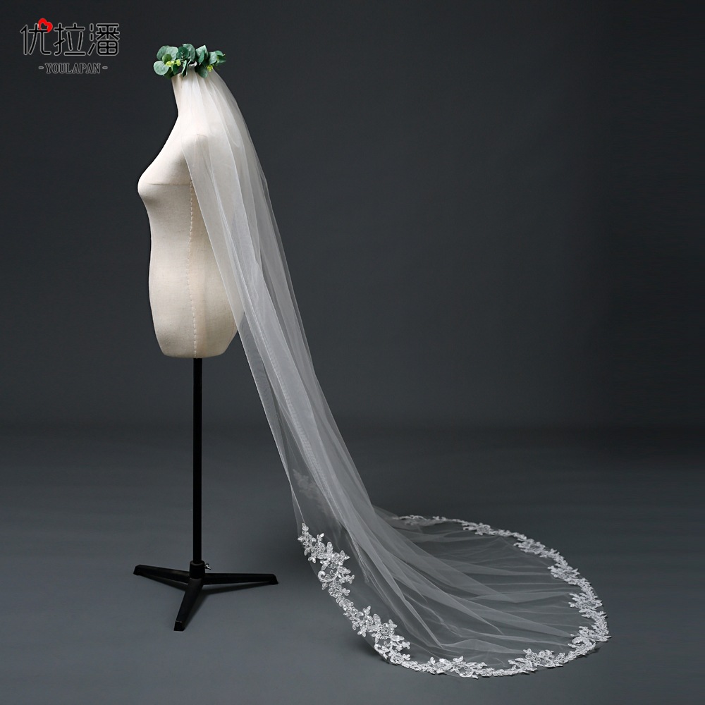 Fashion Simple Veil With Hair Comb Lace Long Veil display picture 10