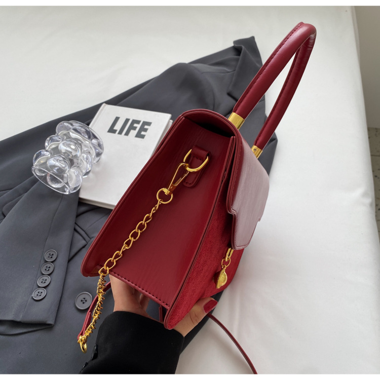 Borsa a tracolla in velluto rosso retro piccola borsa a mano sposa_voghion.com