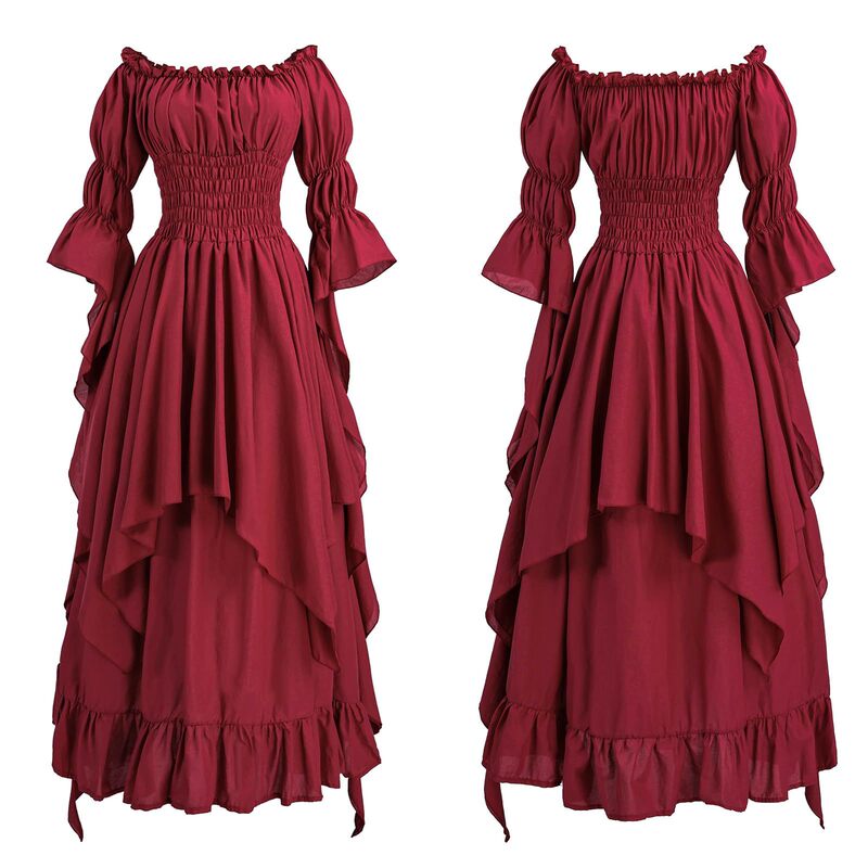 Halloween Costume Medieval Renaissance Vintage dress Women's Gothic Witch Dress Stage Costume