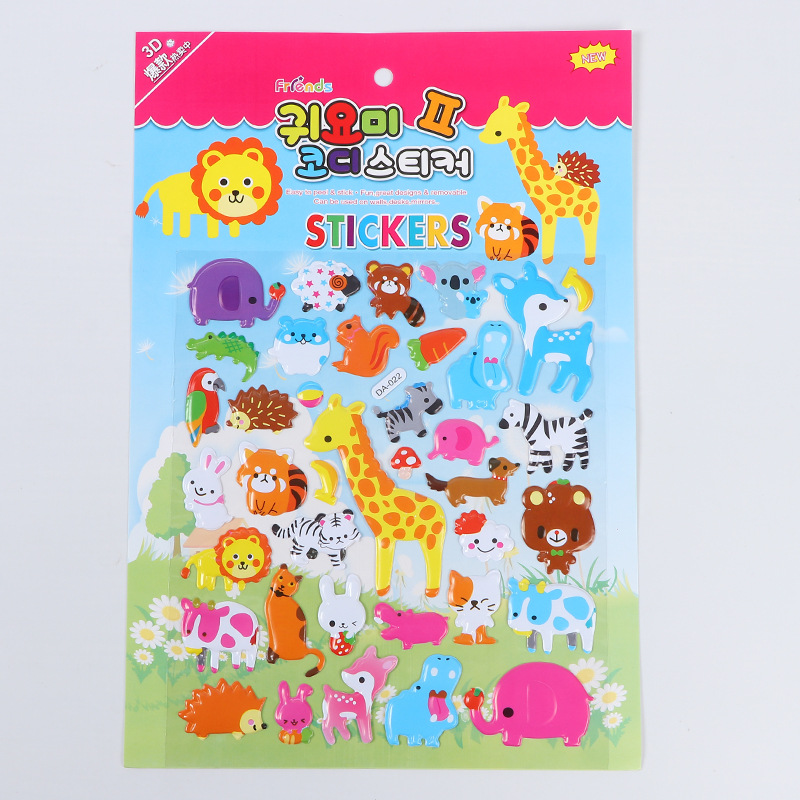 Fabricante de pegatinas de PVC de dibujos animados, pegatinas de burbujas estéreo decorativas para niños, pegatinas de recompensa 3D para niños y niñas, listas para uso educativo