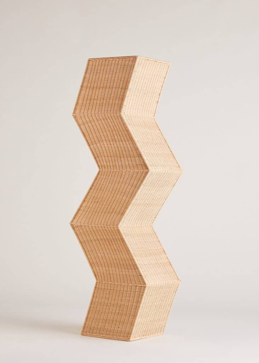 Estilo nórdico lámpara de pie sala de estar sofá cama y desayuno dormitorio de noche modelado geométrico hecho a mano ratán lámpara de pie decorativa