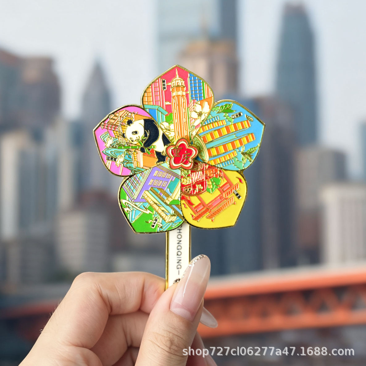 现货城市重庆长沙西安平潭风车冰箱贴成都系列款文旅旋转冰箱贴