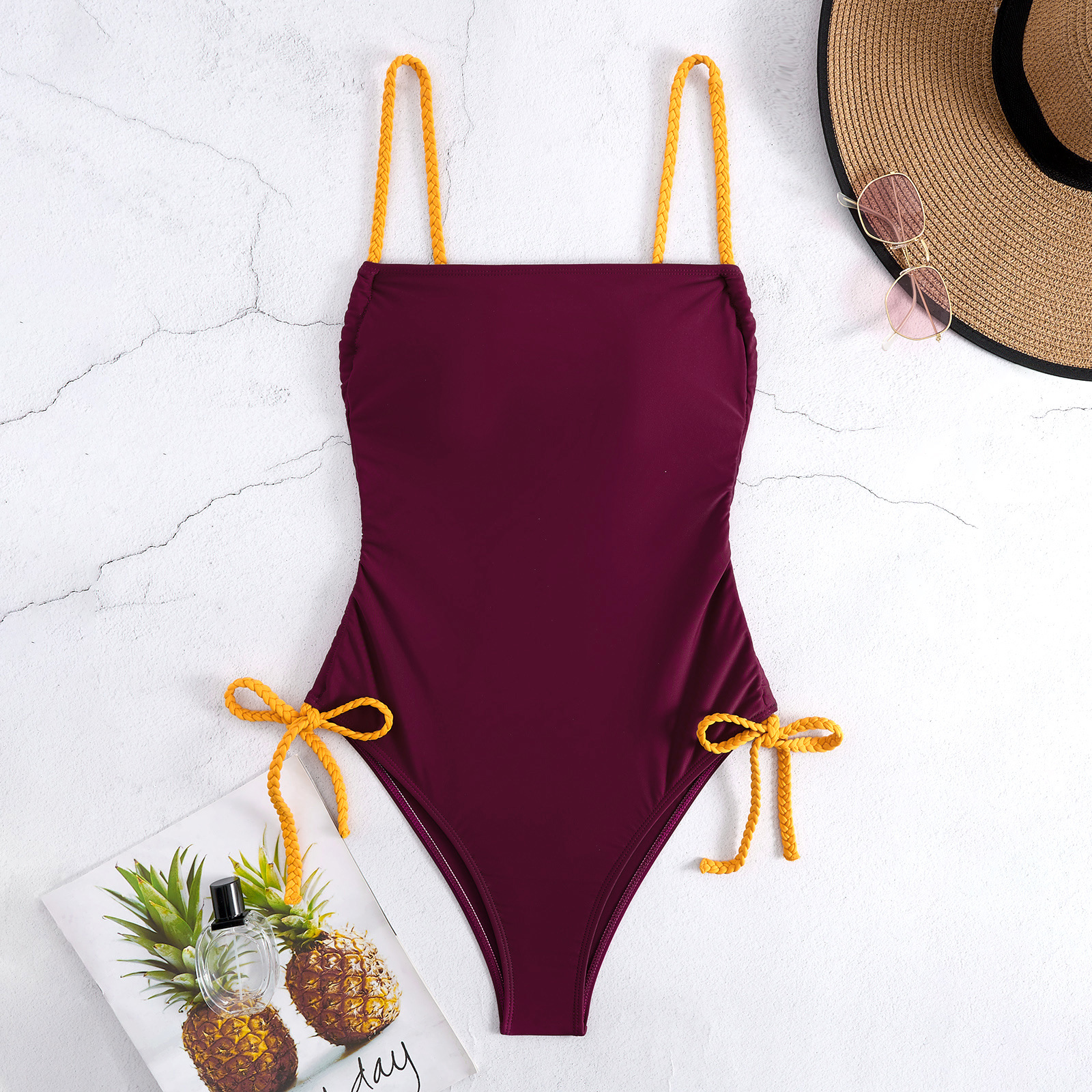 Transfronterizo 2025 nuevo comercio exterior amazona europea y americana sexy color sólido bikini fabricantes de trajes de baño de damas al por mayor image 8