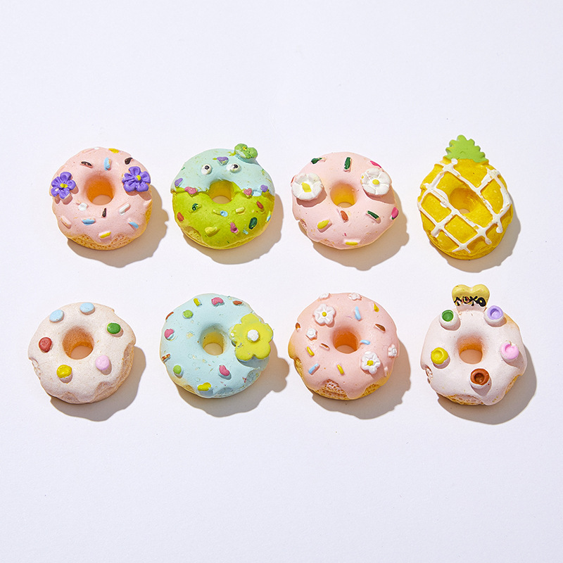 Painted Donut Resin Jewelry Accessories diy Cartoon Cream Glue Cup Refrigerator Sticker Homemade Mobile Phone Shell Material