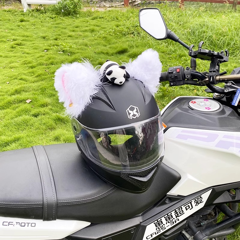 Cute Plush Cat Ear Helmet Decoration Motorcycle Helmet Accessories