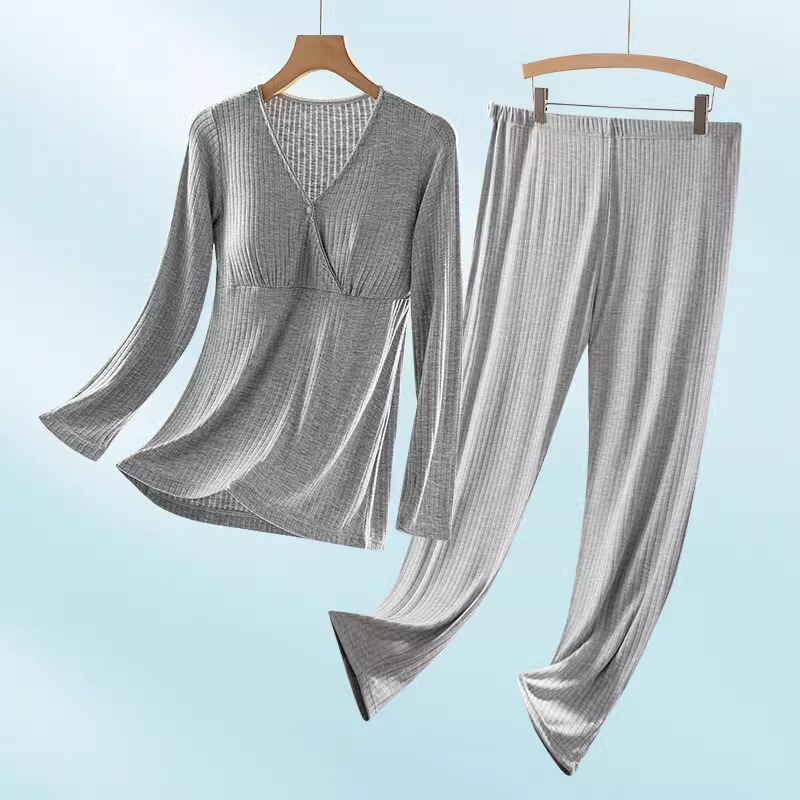 Plus Size 90kg Maternity Nursing Set Home Confinement Clothing Postpartum Breastfeeding Pregnant Mother Autumn Clothing Postpartum