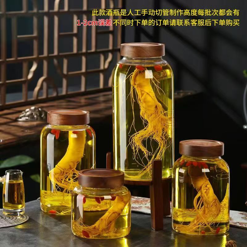 高硼硅人参药酒加厚果酒瓶青梅酒罐酒坛泡酒玻璃瓶密封带龙头
