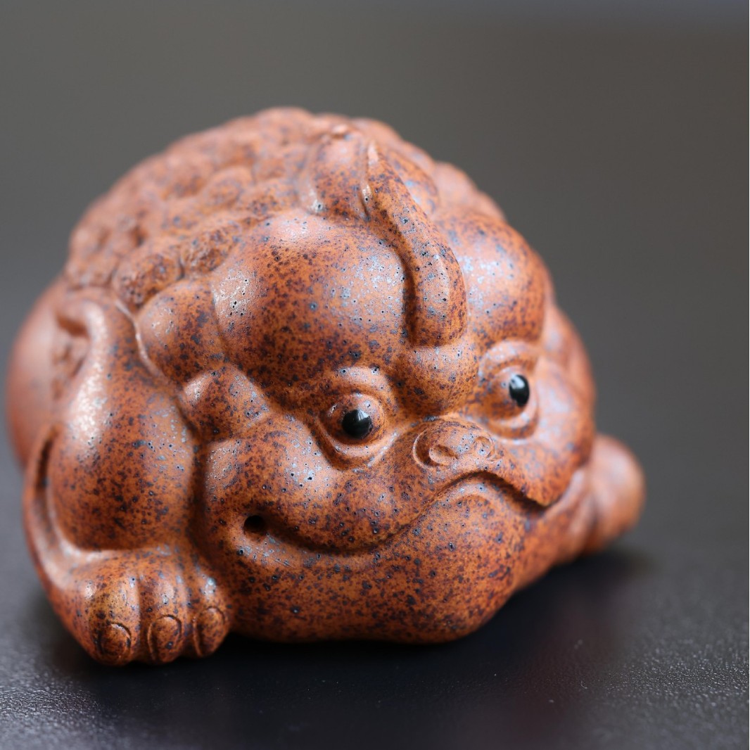 宜兴紫砂茶玩茶道创意小摆件可养高温柴烧纯全手工段泥金蟾茶宠