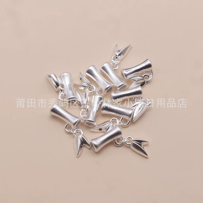 Zərgərlik ara hissələri Silver Bamboo Knot with Leaf